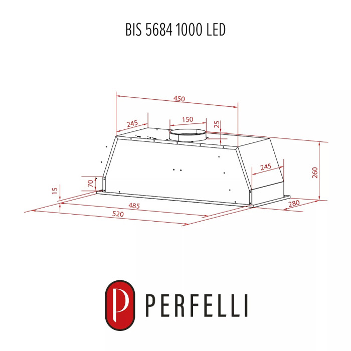 Витяжка Perfelli BIS 5684 WH 1000 LED