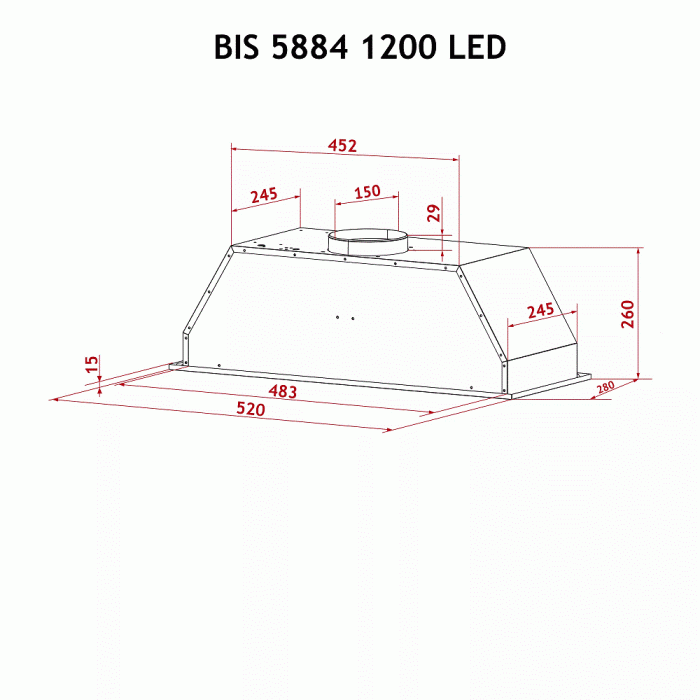 Витяжка Perfelli BIS 5884 BL 1200 LED