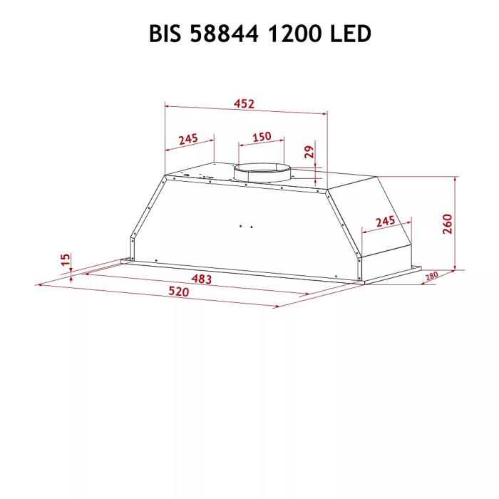 Витяжка Perfelli BIS 58844 BL 1200 LED