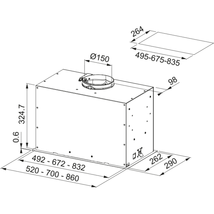 Витяжка Franke Box Flush Premium FBFP BK MATT A52 KL