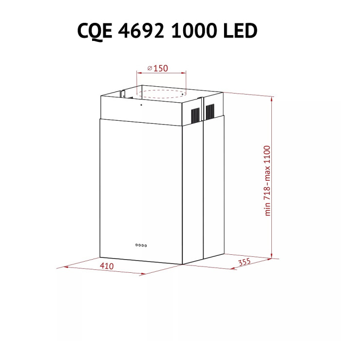 Витяжка Perfelli CQE 4692 I 1000 LED