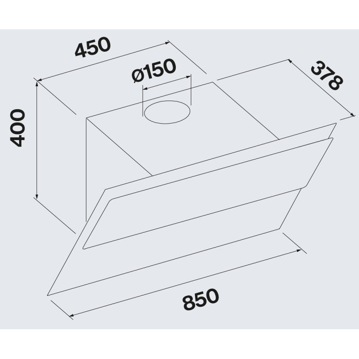 Витяжка Falmec VERSO 55 Black Glass (800) CVXN55.E0P2#ZZZN490F