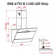 Витяжка Perfelli DNS 6793 B 1100 BL LED Strip