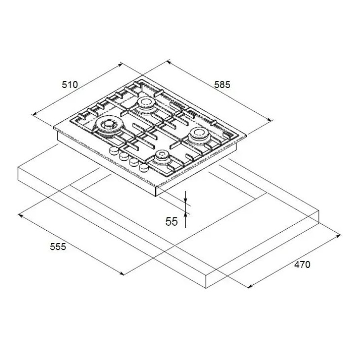 Варильна поверхня Fabiano FHG 1044 VGHT2 White Glass
