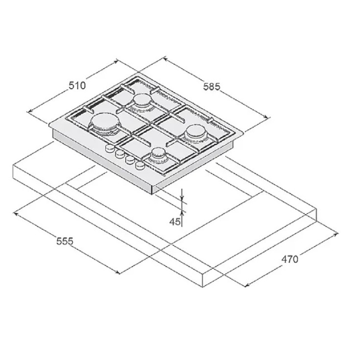 Варильна поверхня Fabiano FHG 1244 VGH Black Glass