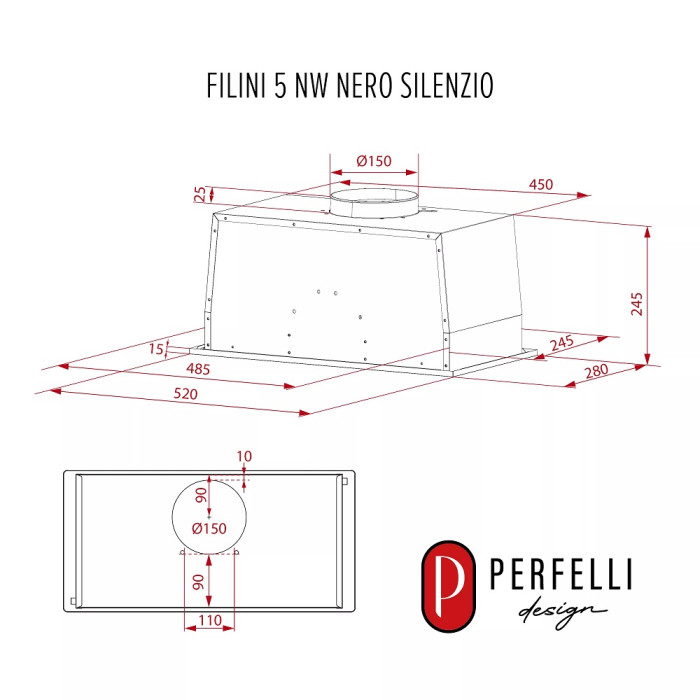Витяжка Perfelli FILINI 5 NW NERO SILENZIO
