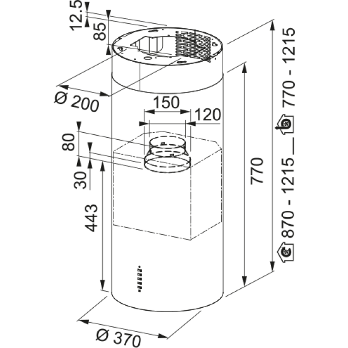 Витяжка Franke Tube FTU Plus 3707 I BK