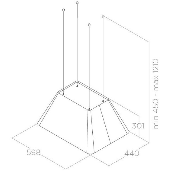 Витяжка Elica IKONA LIGHT BL MAT/F/60