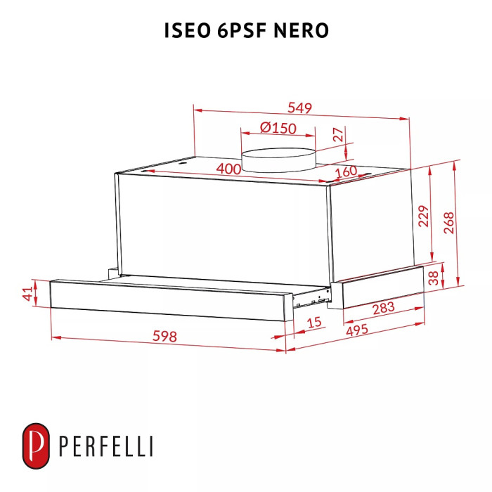 Витяжка Perfelli ISEO 6PSF NERO