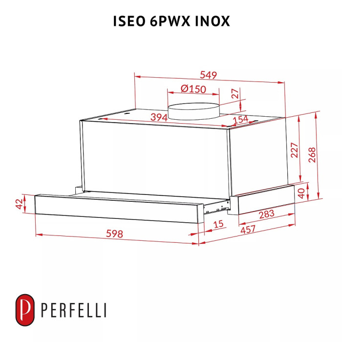 Витяжка Perfelli ISEO 6PWX INOX