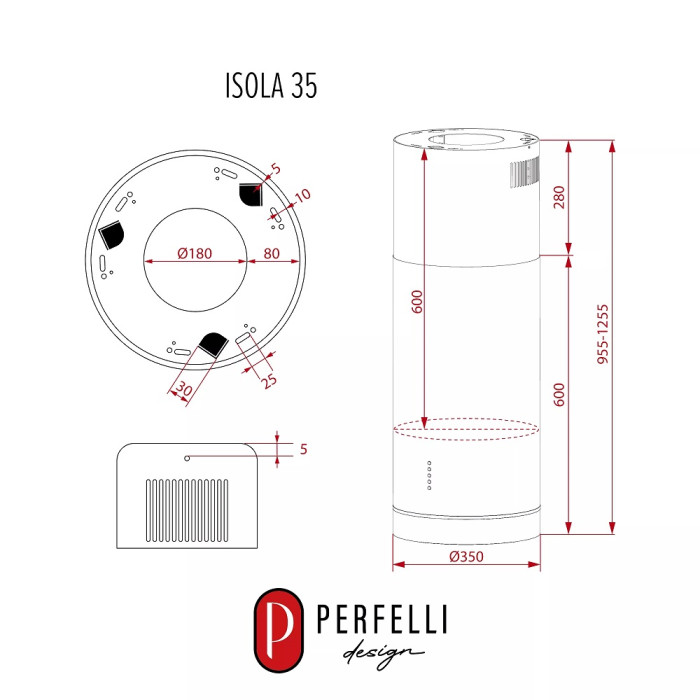 Витяжка Perfelli ISOLA 35 INOX SILENZIO