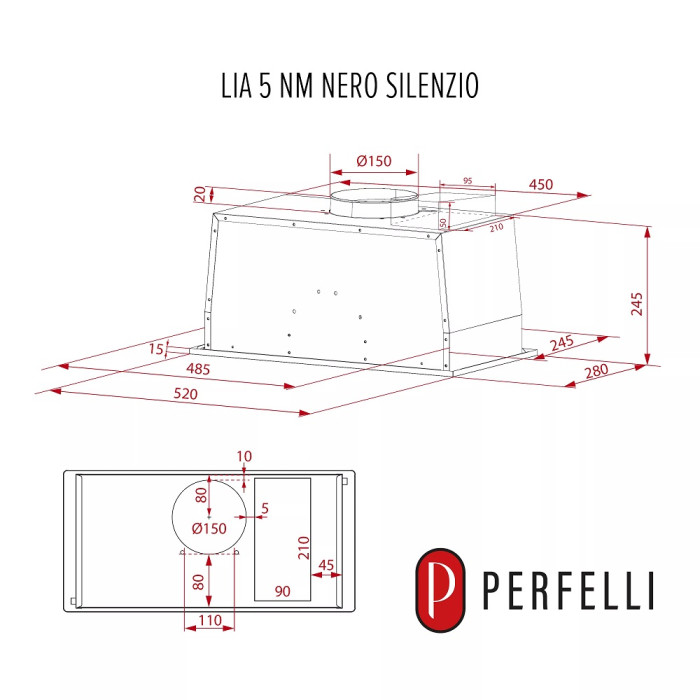 Витяжка Perfelli LIA 5 NM NERO SILENZIO
