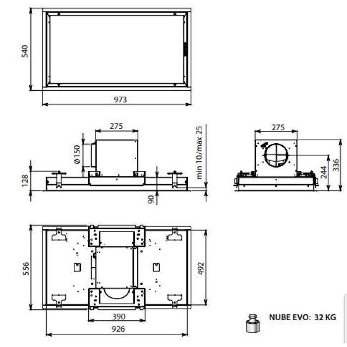 Витяжка Falmec NUBE 90 inox (950)