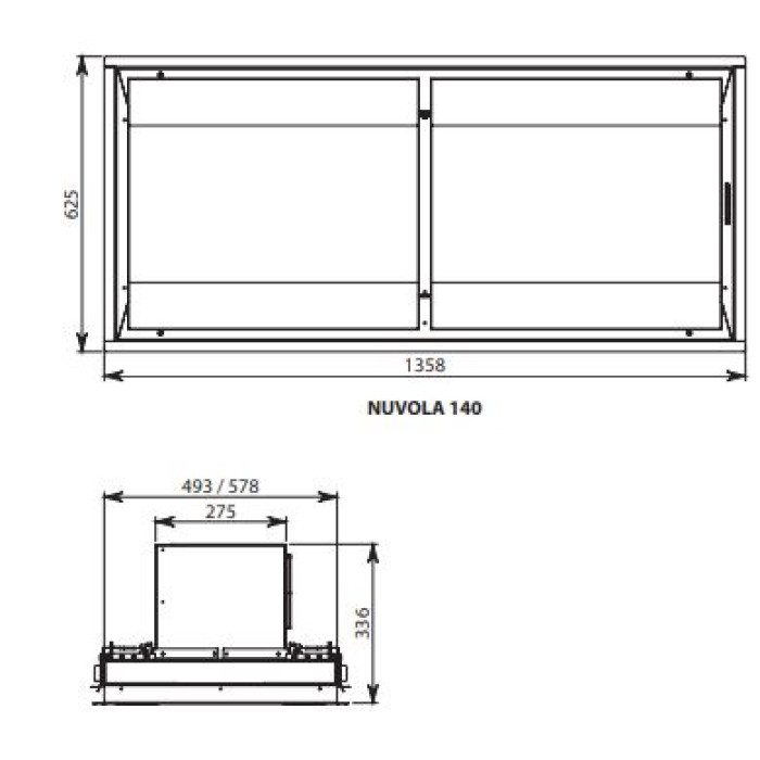 Витяжка Falmec NUVOLA LED 140 Stainless steel (1000)