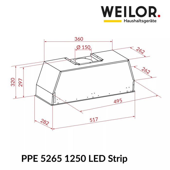 Витяжка Weilor PPE 5265 SS 1250 LED Strip