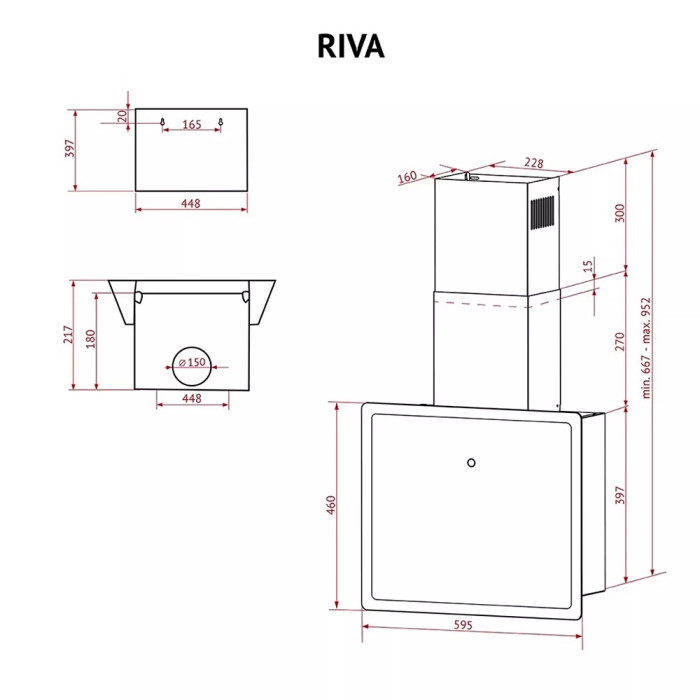 Витяжка Perfelli RIVA NERO