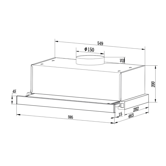 Витяжка Interline SLIM WH A/60/2/T