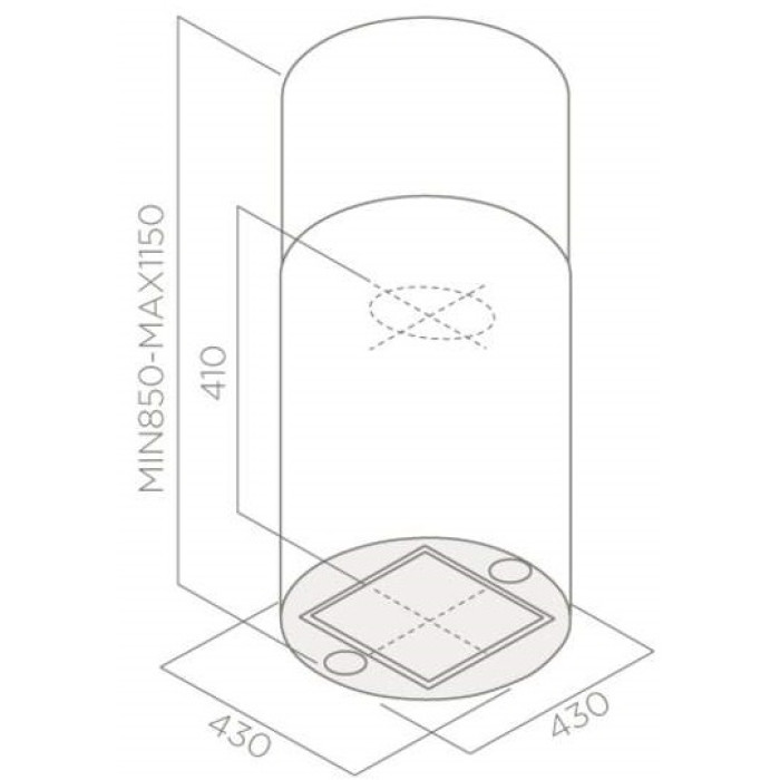 Витяжка Elica TUBE PRO ISLAND BL MAT/A/43